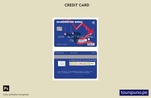 lista para imprimir plantilla de tarjeta de visa del Banco Ghazanfar de Afganist
